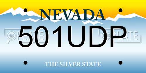 501UDP Nevada License Plate