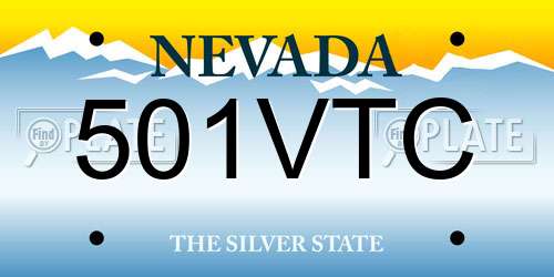 501VTC Nevada License Plate