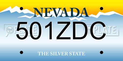 501ZDC Nevada License Plate