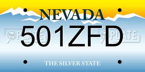 501ZFD Nevada License Plate