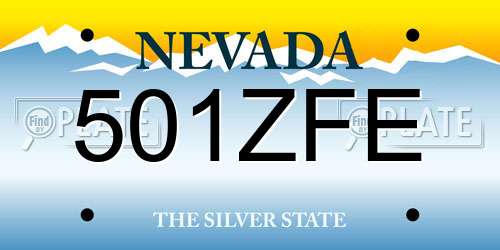 501ZFE Nevada License Plate