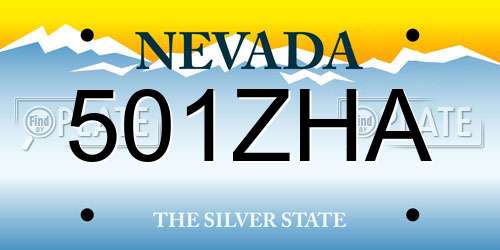 501ZHA Nevada License Plate