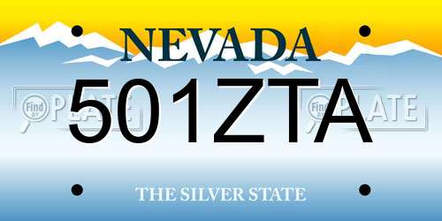 501ZTA Nevada License Plate