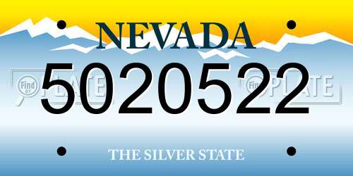 5020522 Nevada License Plate