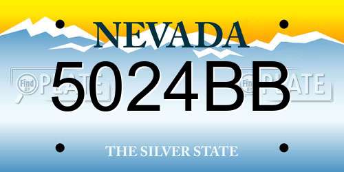5024BB Nevada License Plate