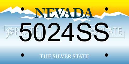 5024SS Nevada License Plate