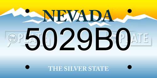 5029B0 Nevada License Plate