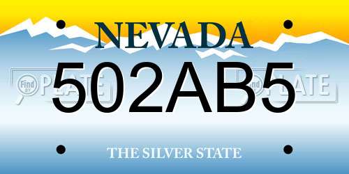 502AB5 Nevada License Plate
