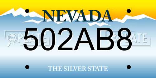 502AB8 Nevada License Plate