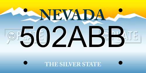 502ABB Nevada License Plate