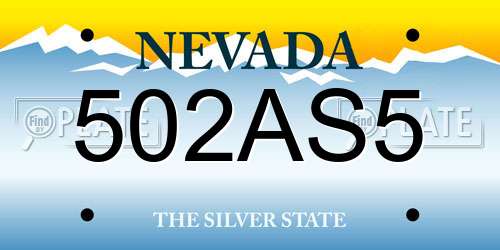 502AS5 Nevada License Plate