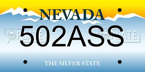 502ASS Nevada License Plate