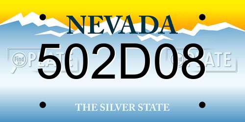 502D08 Nevada License Plate