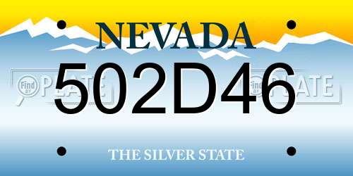 502D46 Nevada License Plate