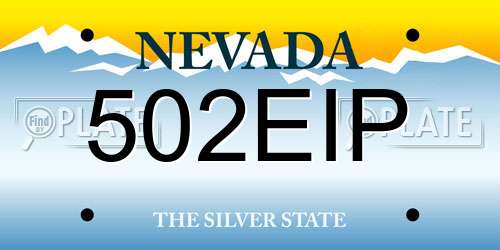 502EIP Nevada License Plate