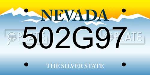 502G97 Nevada License Plate