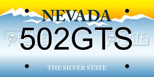502GTS Nevada License Plate