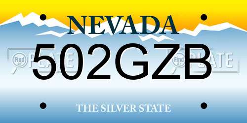 502GZB Nevada License Plate