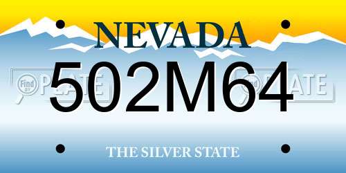 502M64 Nevada License Plate