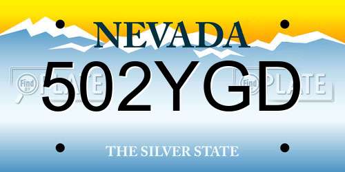 502YGD Nevada License Plate