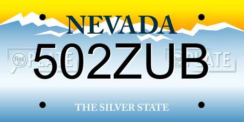 502ZUB Nevada License Plate