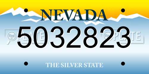 5032823 Nevada License Plate