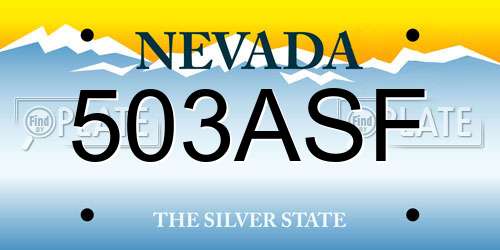 503ASF Nevada License Plate