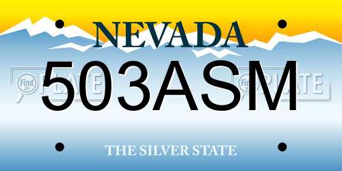 503ASM Nevada License Plate