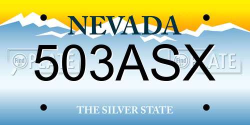 503ASX Nevada License Plate