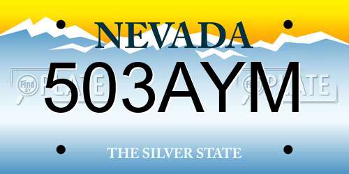 503AYM Nevada License Plate