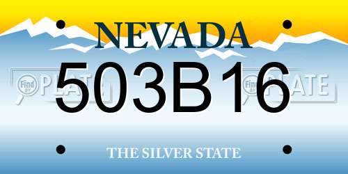 503B16 Nevada License Plate