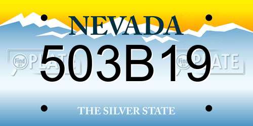 503B19 Nevada License Plate