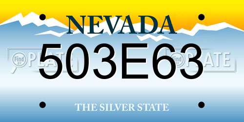 503E63 Nevada License Plate