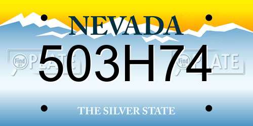 503H74 Nevada License Plate