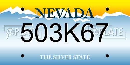 503K67 Nevada License Plate