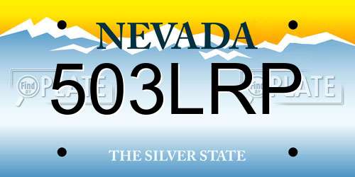 503LRP Nevada License Plate