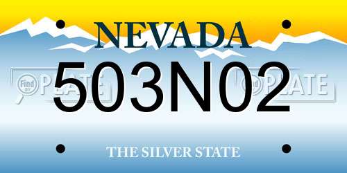 503N02 Nevada License Plate