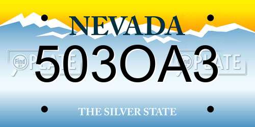 503OA3 Nevada License Plate