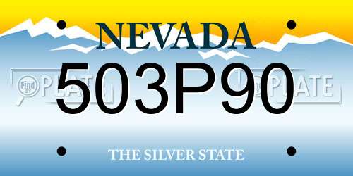 503P90 Nevada License Plate