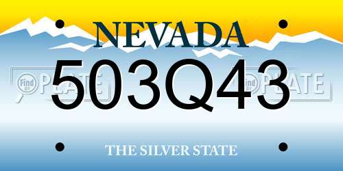503Q43 Nevada License Plate