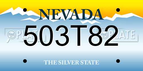 503T82 Nevada License Plate