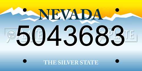 5043683 Nevada License Plate