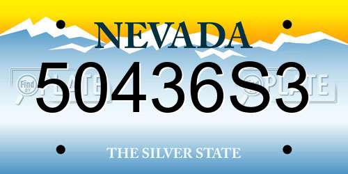 50436S3 Nevada License Plate