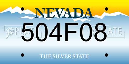 504F08 Nevada License Plate