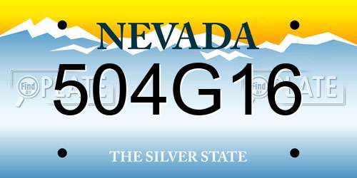 504G16 Nevada License Plate