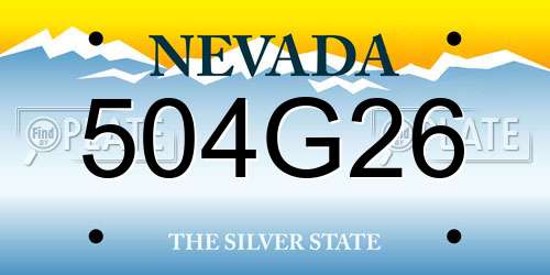 504G26 Nevada License Plate