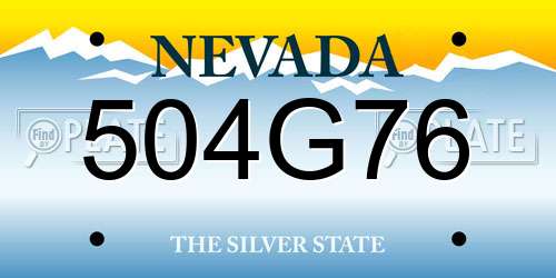 504G76 Nevada License Plate