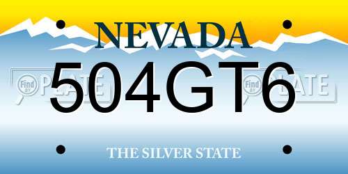 504GT6 Nevada License Plate