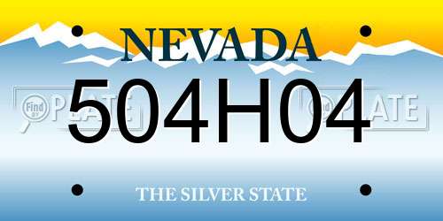 504H04 Nevada License Plate