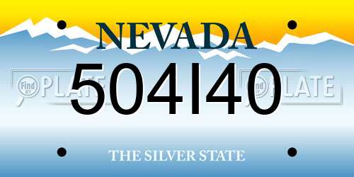 504I40 Nevada License Plate